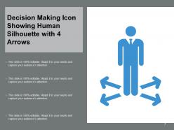 Decision Making Icon Showing 3 Arrows With 3 Options Silhouette