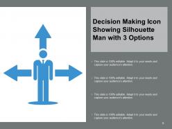 Decision Making Icon Showing 3 Arrows With 3 Options Silhouette