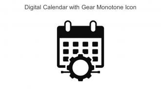 Digital Calendar With Gear Monotone Icon In Powerpoint Pptx Png And Editable Eps Format