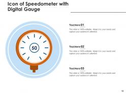 Digital Gauge Displaying Measuring Thermometer Speedometer