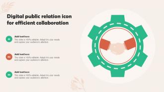 Digital Public Relation Icon For Efficient Collaboration