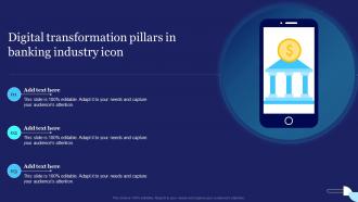 Digital Transformation Pillars In Banking Industry Icon