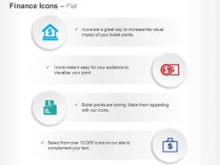 Dollar bank banknote money bag ppt icons graphics