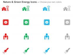 Domestic power supply plug torch ppt icons graphics