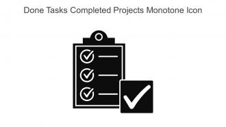 Done Tasks Completed Projects Monotone Icon In Powerpoint Pptx Png And Editable Eps Format