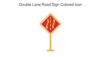 Double Lane Road Sign Colored Icon In Powerpoint Pptx Png And Editable Eps Format