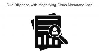 Due Diligence With Magnifying Glass Monotone Icon In Powerpoint Pptx Png And Editable Eps Format