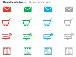Email shopping cart web settings hosting ppt icons graphics