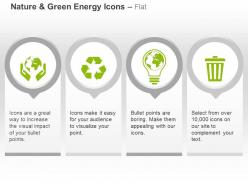 Energy conservation recycle bulb waste management ppt icons graphics