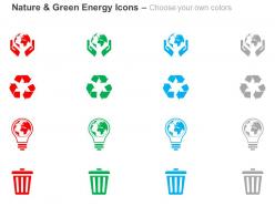 Energy conservation recycle bulb waste management ppt icons graphics