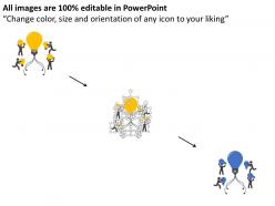 Fa 3d peoples with bulbs and icons idea sharing flat powerpoint design