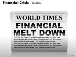 Financial crisis icons powerpoint presentation slides