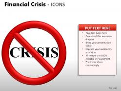 Financial crisis icons powerpoint presentation slides