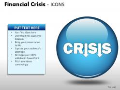 Financial crisis icons powerpoint presentation slides