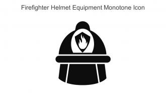 Firefighter Helmet Equipment Monotone Icon In Powerpoint Pptx Png And Editable Eps Format
