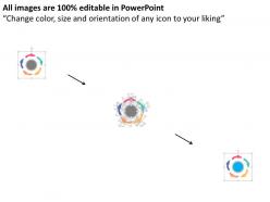 Five staged circular arrows with icons process flow flat powerpoint design