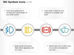 Fog beams indicator high beam light abs warning light windshield wash iso icons for powerpoint