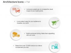 Forklift truck trolley mixer plant crane ppt icons graphics