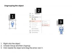 Four bulb power sources ppt icons graphics
