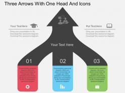 Gc three arrows with one head and icons flat powerpoint design
