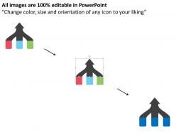 Gc three arrows with one head and icons flat powerpoint design