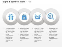 Gift shopping cart basket magnifier ppt icons graphics