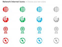 Globe antenna device connectivity ppt icons graphics