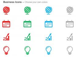 Globe folder bar graph bulb idea generation ppt icons graphics