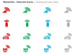 Gps truck usb home network with wifi ppt icons graphics
