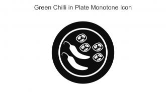 Green Chilli In Plate Monotone Icon In Powerpoint Pptx Png And Editable Eps Format