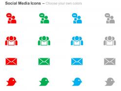 Group chat mail tweet social group ppt icons graphics