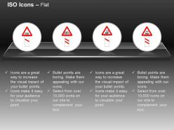 Guarded and unguarded railway crossing 50 to 100 mts iso icons for powerpoint