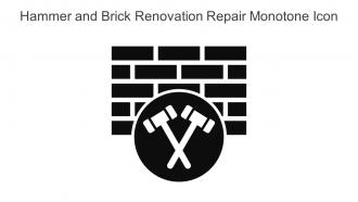 Hammer And Brick Renovation Repair Monotone Icon In Powerpoint Pptx Png And Editable Eps Format