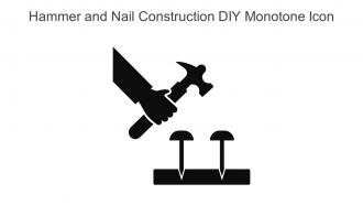 Hammer And Nail Construction Diy Monotone Icon In Powerpoint Pptx Png And Editable Eps Format