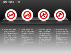 Hand cart cycle pedestrians right turn prohibited ppt icons graphics