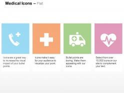 Health care call medical symbol ambulance heart health ppt icons graphics