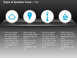 Home location fork tea breakfast venue ppt icons graphics