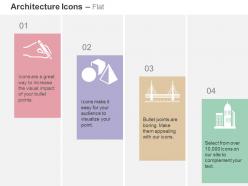 Human hand geometrical shapes bridge towers ppt icons graphics