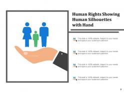 Human Rights Showcasing Hand In Handcuffs Many Hands Together