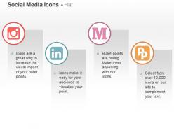 Instagram linkedin medium pied piper ppt icons graphics