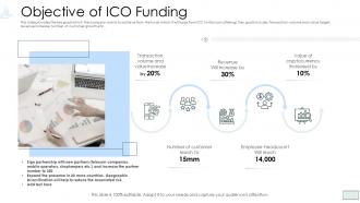 Investment pitch presentation cryptocurrency funding objective of ico funding