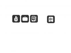 Investment safety dollar bag suitcase mobile ppt icons graphics