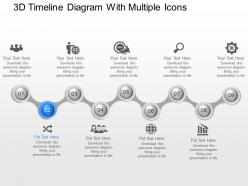 Jk 3d timeline diagram with multiple icons powerpoint template
