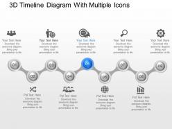 Jk 3d timeline diagram with multiple icons powerpoint template