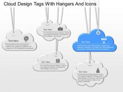 Ju cloud design tags with hangers and icons powerpoint template