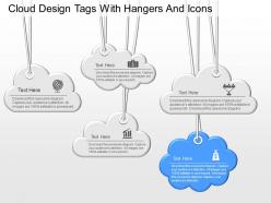 Ju cloud design tags with hangers and icons powerpoint template