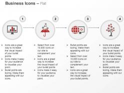Laptop bar graph umbrella globe tree ppt icons graphics