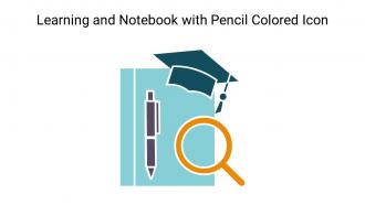 Learning And Notebook With Pencil Colored Icon In Powerpoint Pptx Png And Editable Eps Format