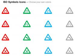 Left and right hairpin bend left bend cross roads iso icons for powerpoint