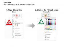Left and right hairpin bend left bend cross roads iso icons for powerpoint